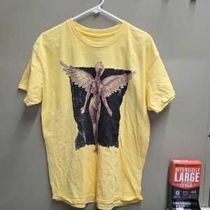 Yellow Graphic T-Shirt with Angel Design